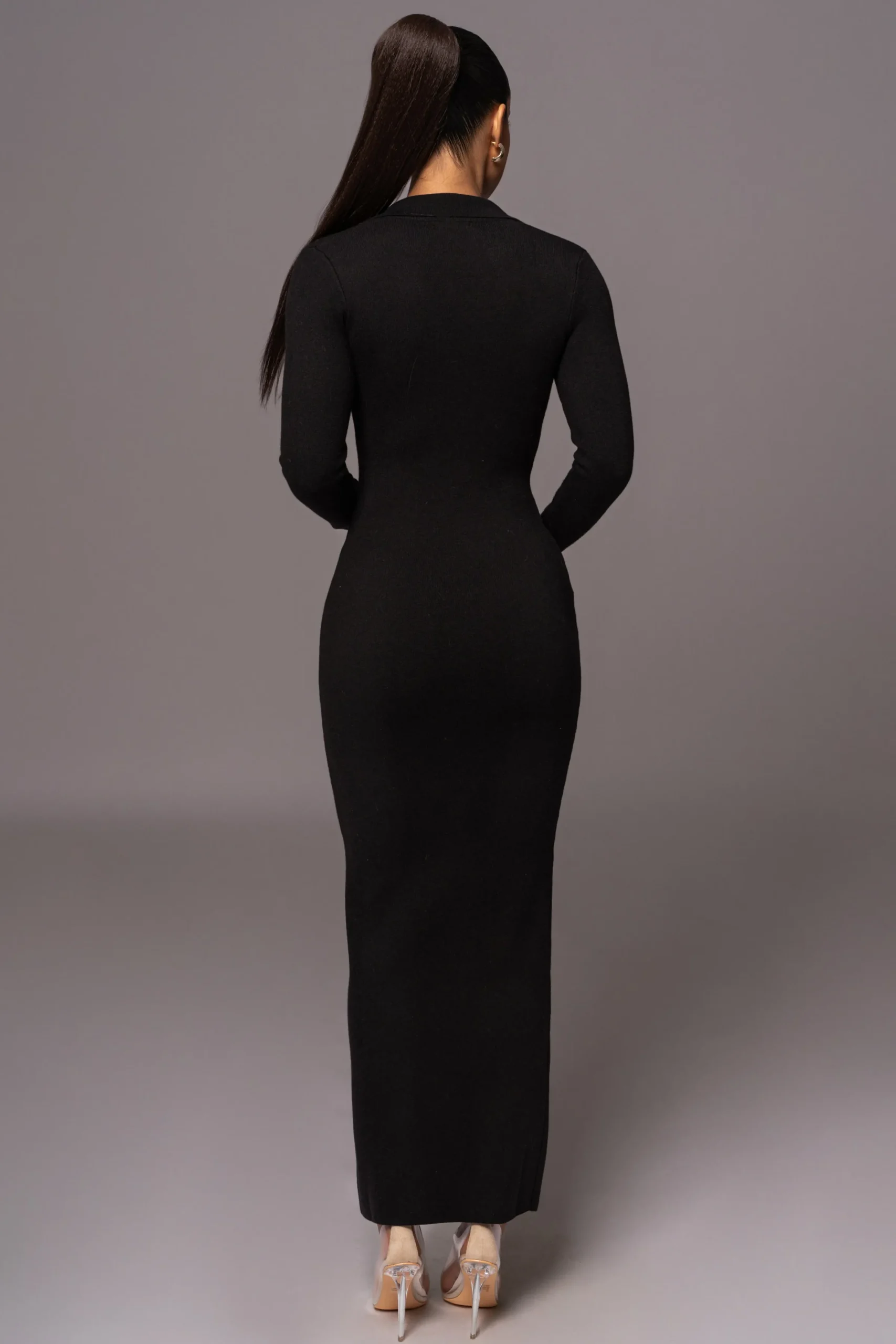 JLUXLABEL Black Bellinda Collar Maxi Dress