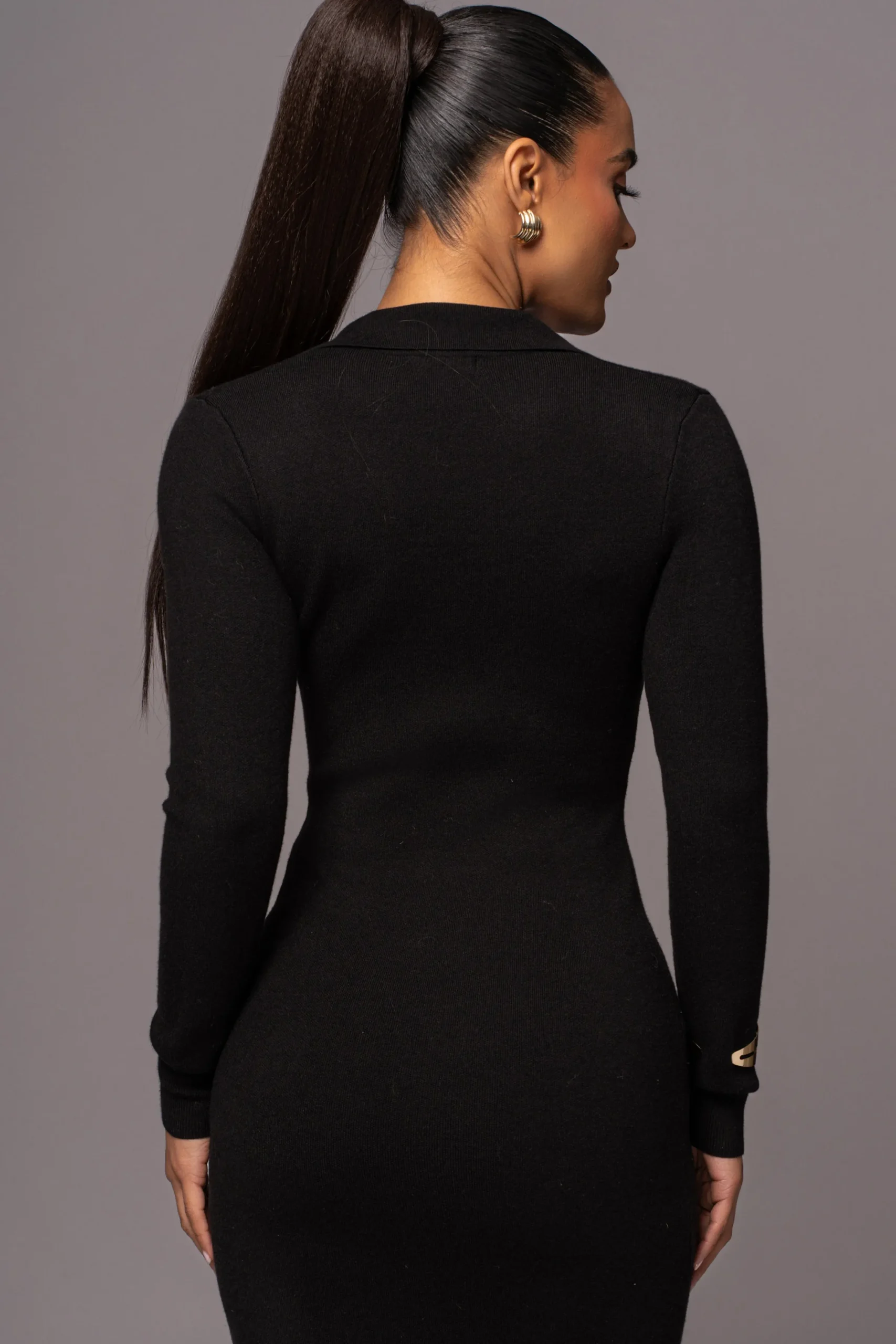 JLUXLABEL Black Bellinda Collar Maxi Dress