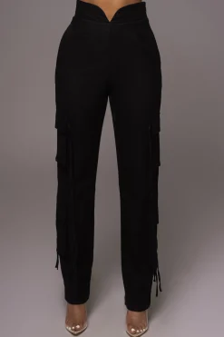 JLUXLABEL Black Better Half Linen Utility Pants