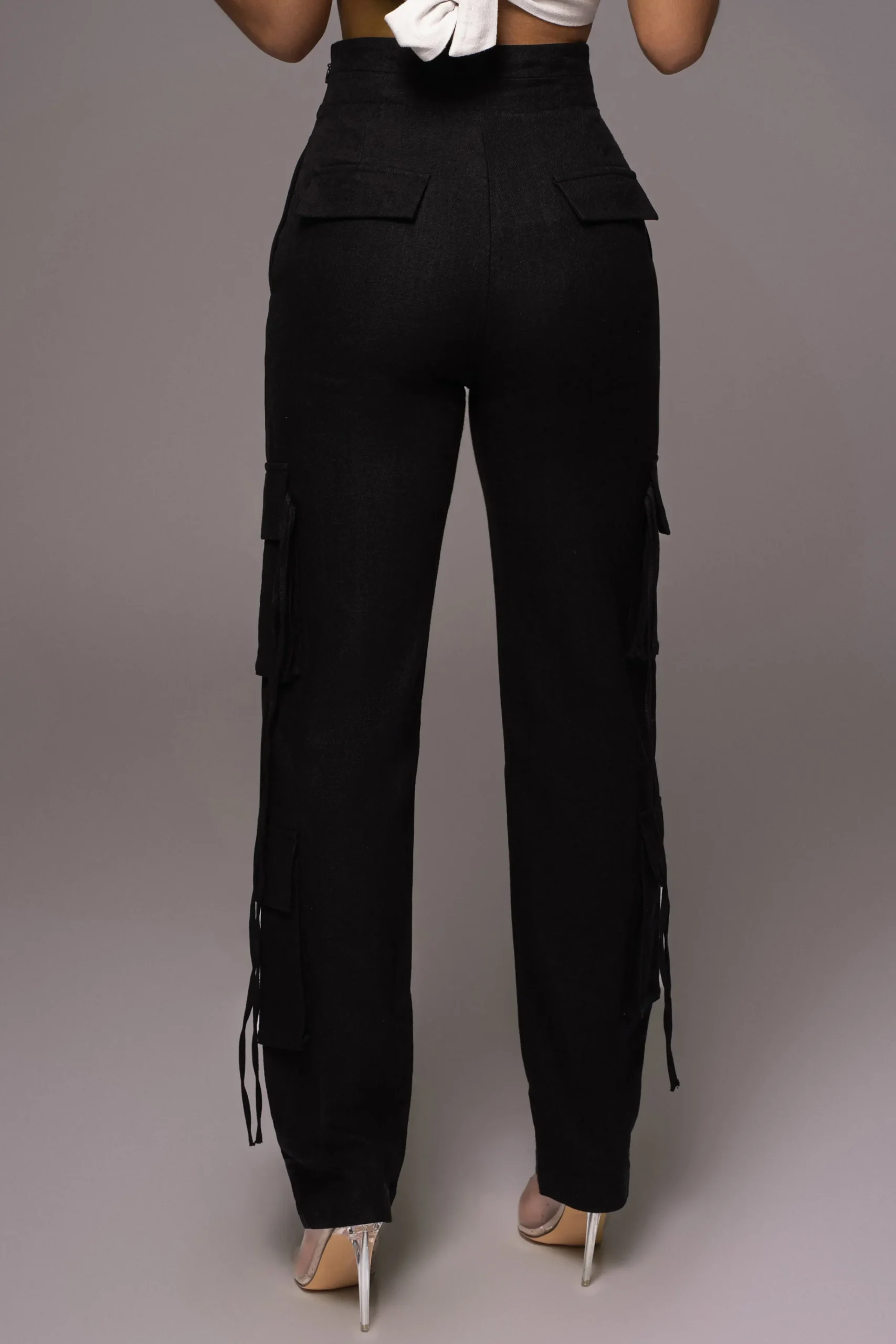 JLUXLABEL Black Better Half Linen Utility Pants