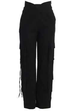 JLUXLABEL Black Better Half Linen Utility Pants