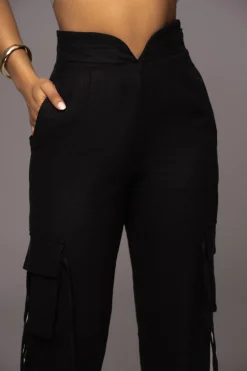 JLUXLABEL Black Better Half Linen Utility Pants
