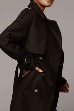 JLUXLABEL Black Beverly Trench Coat