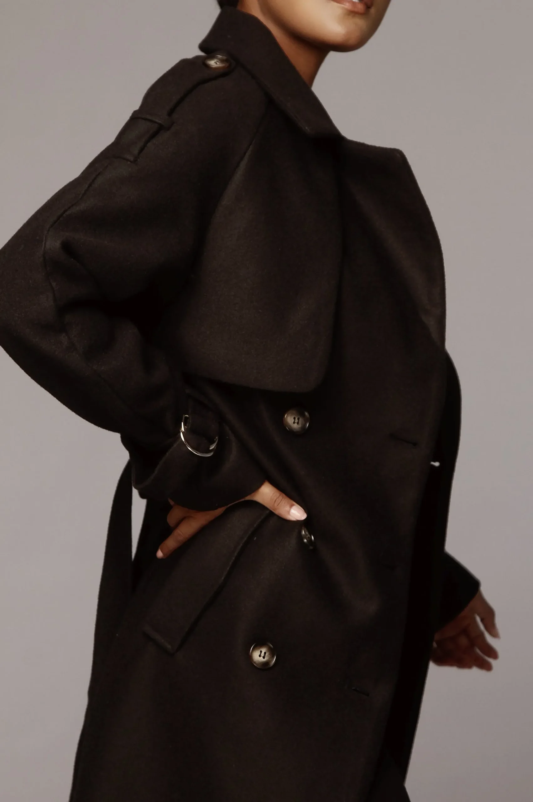 JLUXLABEL Black Beverly Trench Coat