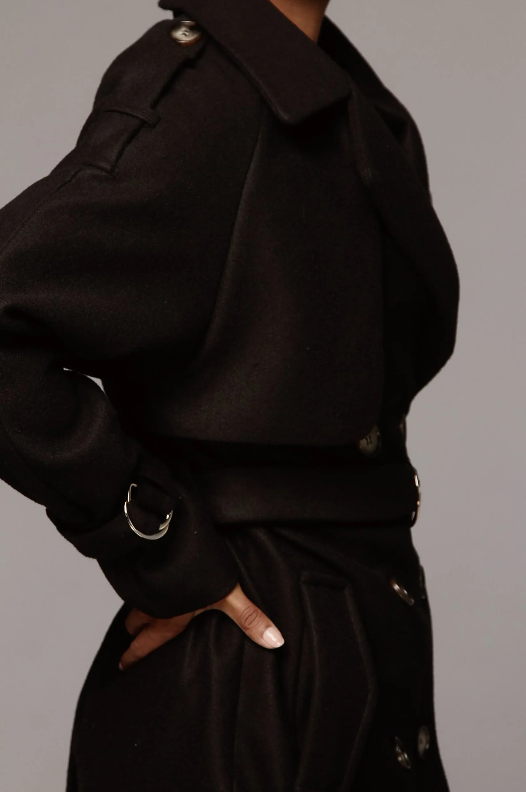 JLUXLABEL Black Beverly Trench Coat