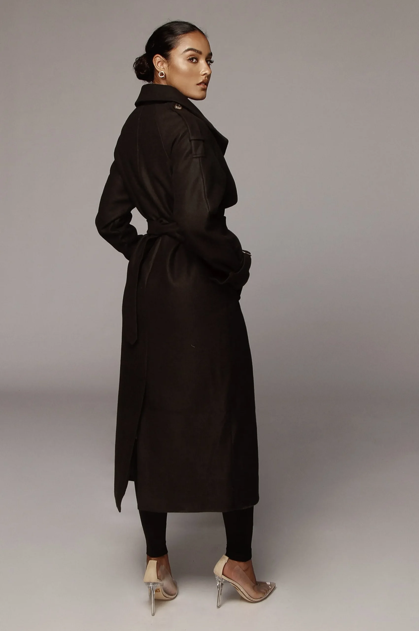JLUXLABEL Black Beverly Trench Coat