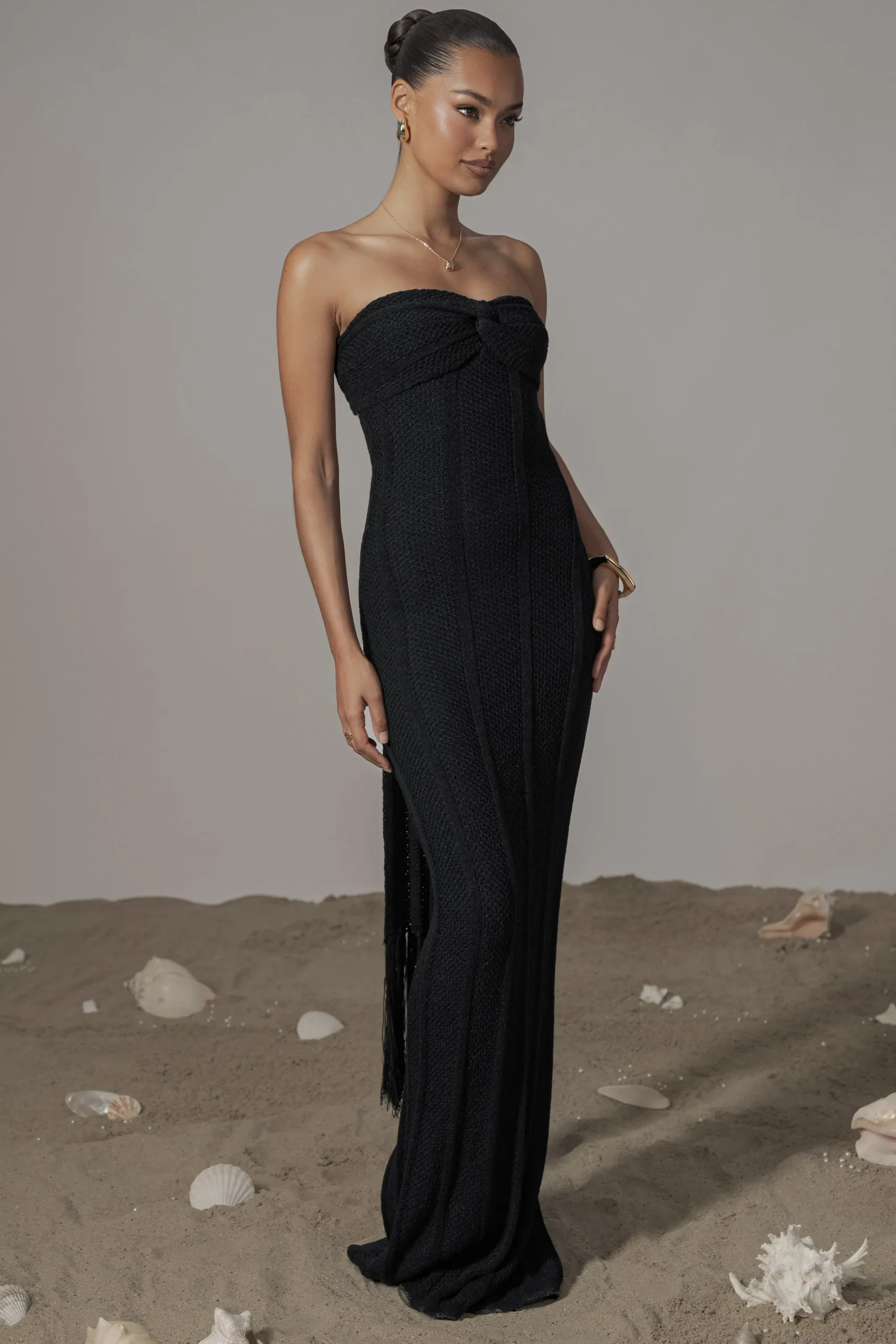 JLUXLABEL Black Blanca Strapless Maxi Dress