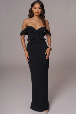 JLUXLABEL Black Brighter Days Linen Maxi Dress