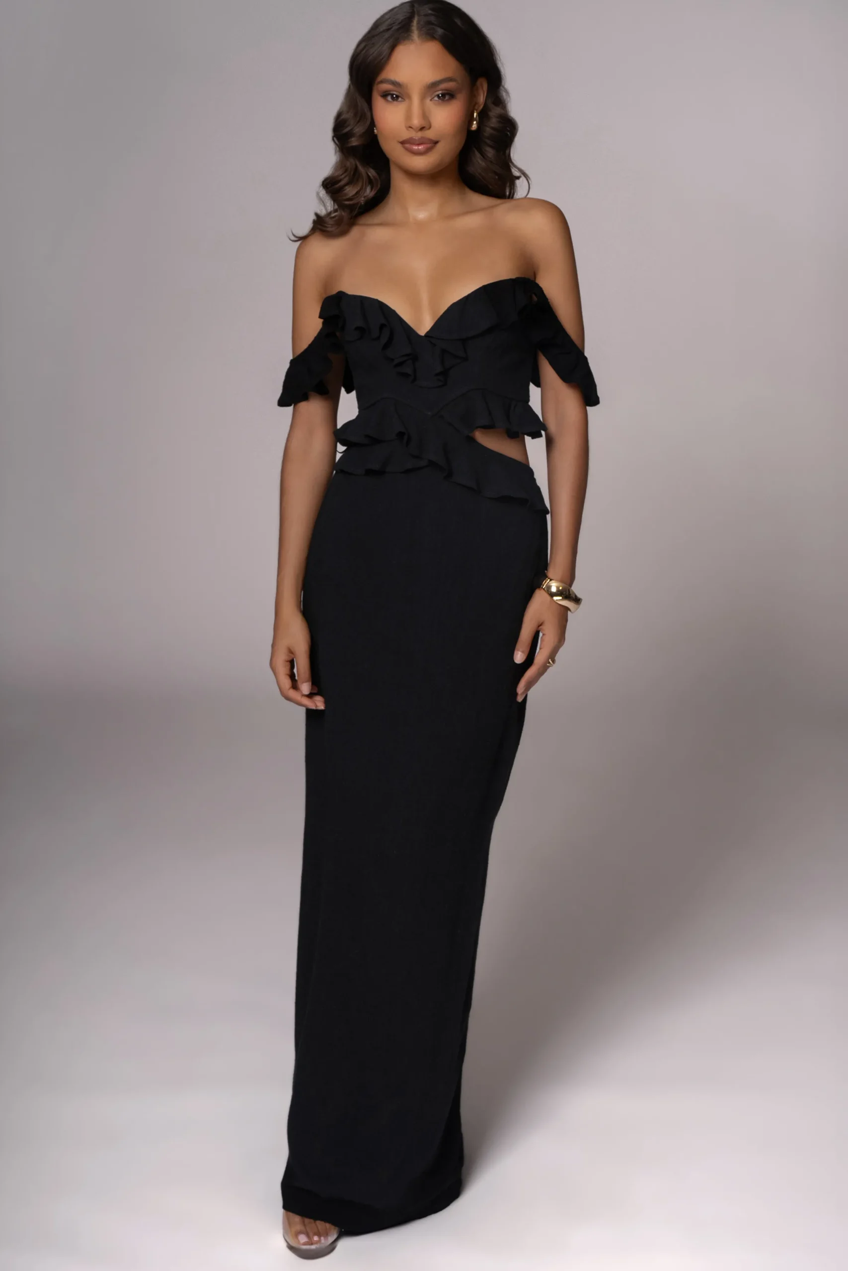JLUXLABEL Black Brighter Days Linen Maxi Dress