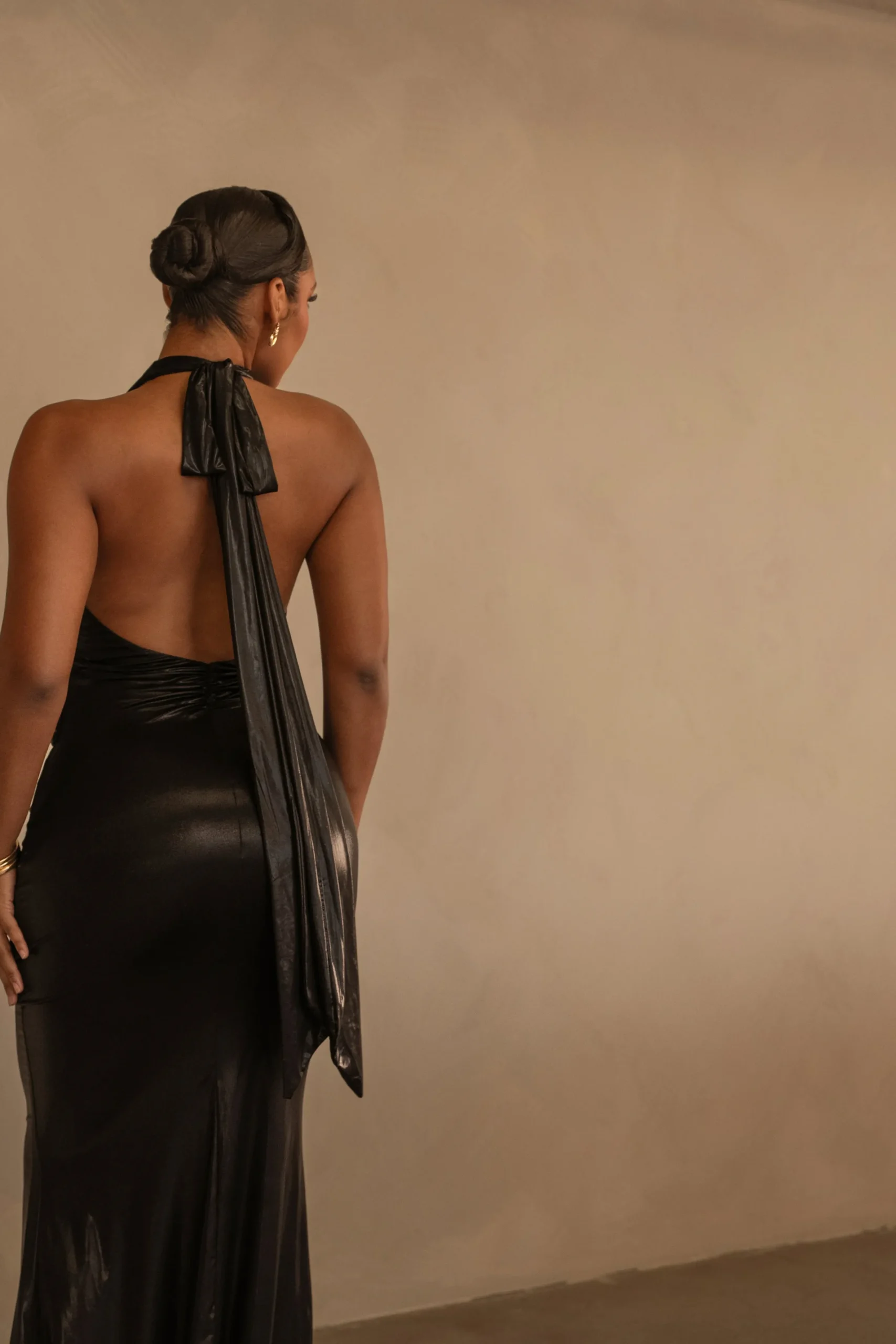 JLUXLABEL Black Bryanna Metallic Maxi Dress