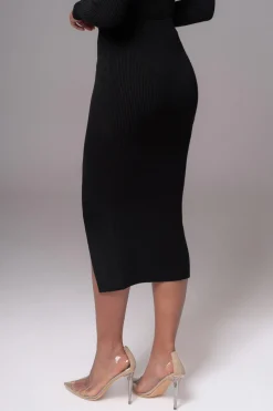 JLUXLABEL Black Cardinal Essential Knit Skirt
