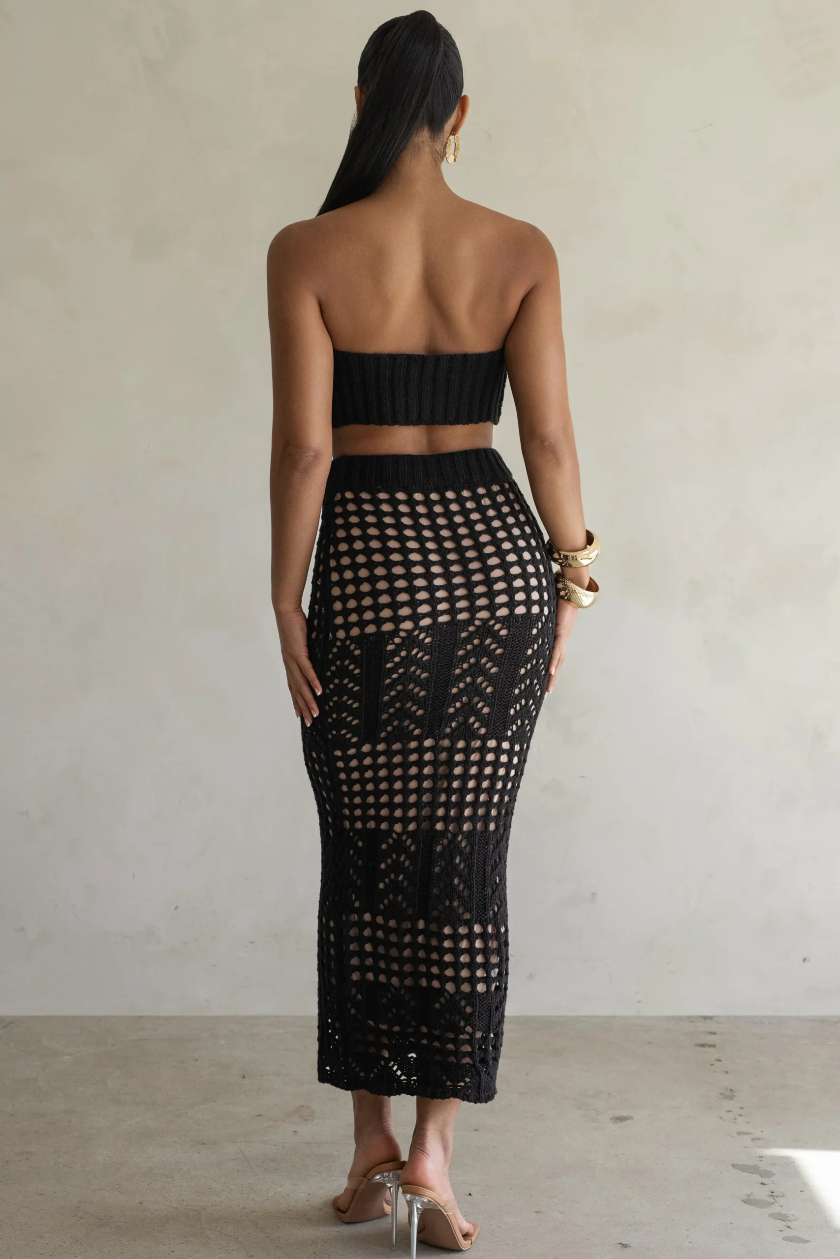 JLUXLABEL Black Caribbean Skies Skirt Set
