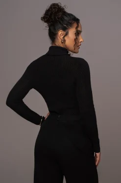 JLUXLABEL Black Carli Turtle Neck Top