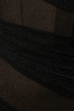 JLUXLABEL Black Catalina Lurex Knit Maxi Dress