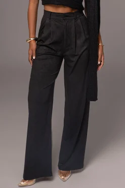JLUXLABEL Black Classic High Rise Trousers