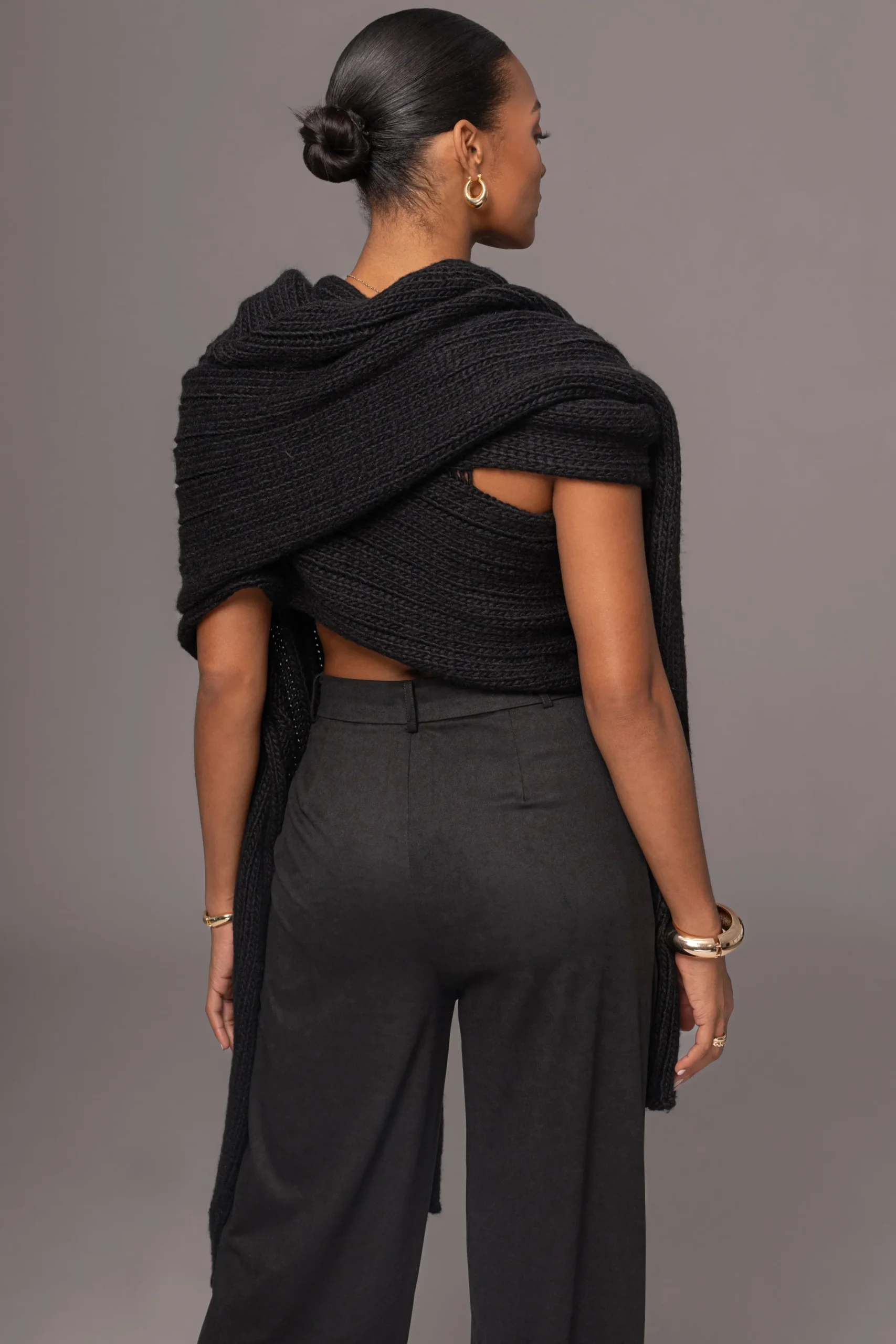 JLUXLABEL Black Classic High Rise Trousers