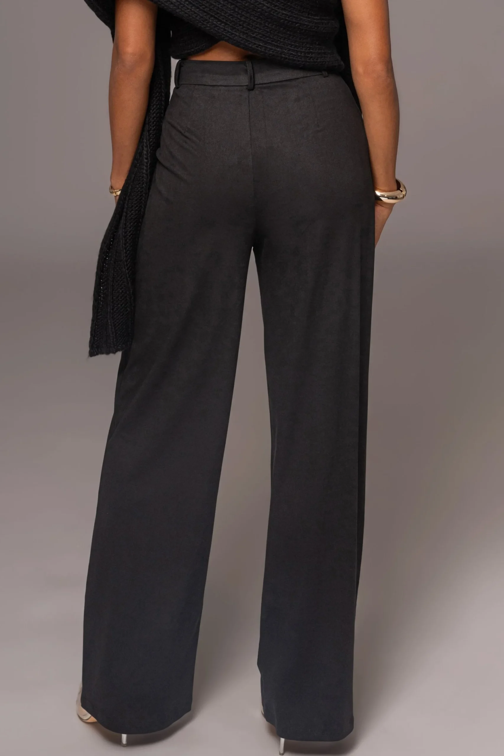 JLUXLABEL Black Classic High Rise Trousers
