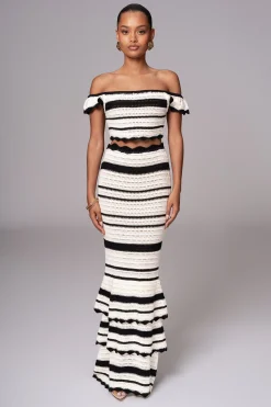 JLUXLABEL Black Corazon Ruffle Skirt Set
