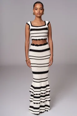 JLUXLABEL Black Corazon Ruffle Skirt Set