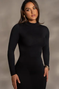 JLUXLABEL Black Dakotah Midi Dress