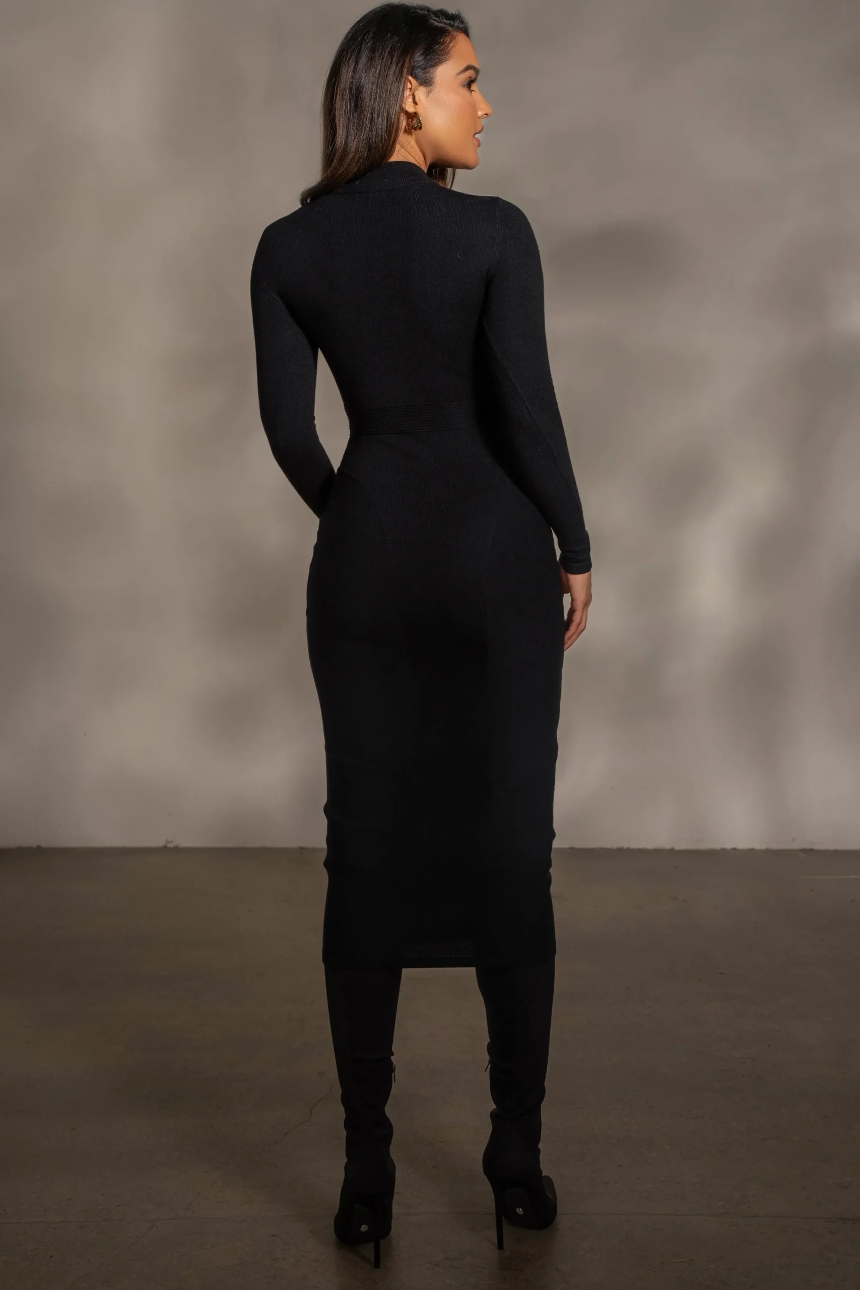 JLUXLABEL Black Dakotah Midi Dress
