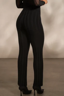 JLUXLABEL Black Darcey Ribbed Pants
