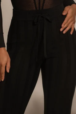 JLUXLABEL Black Darcey Ribbed Pants