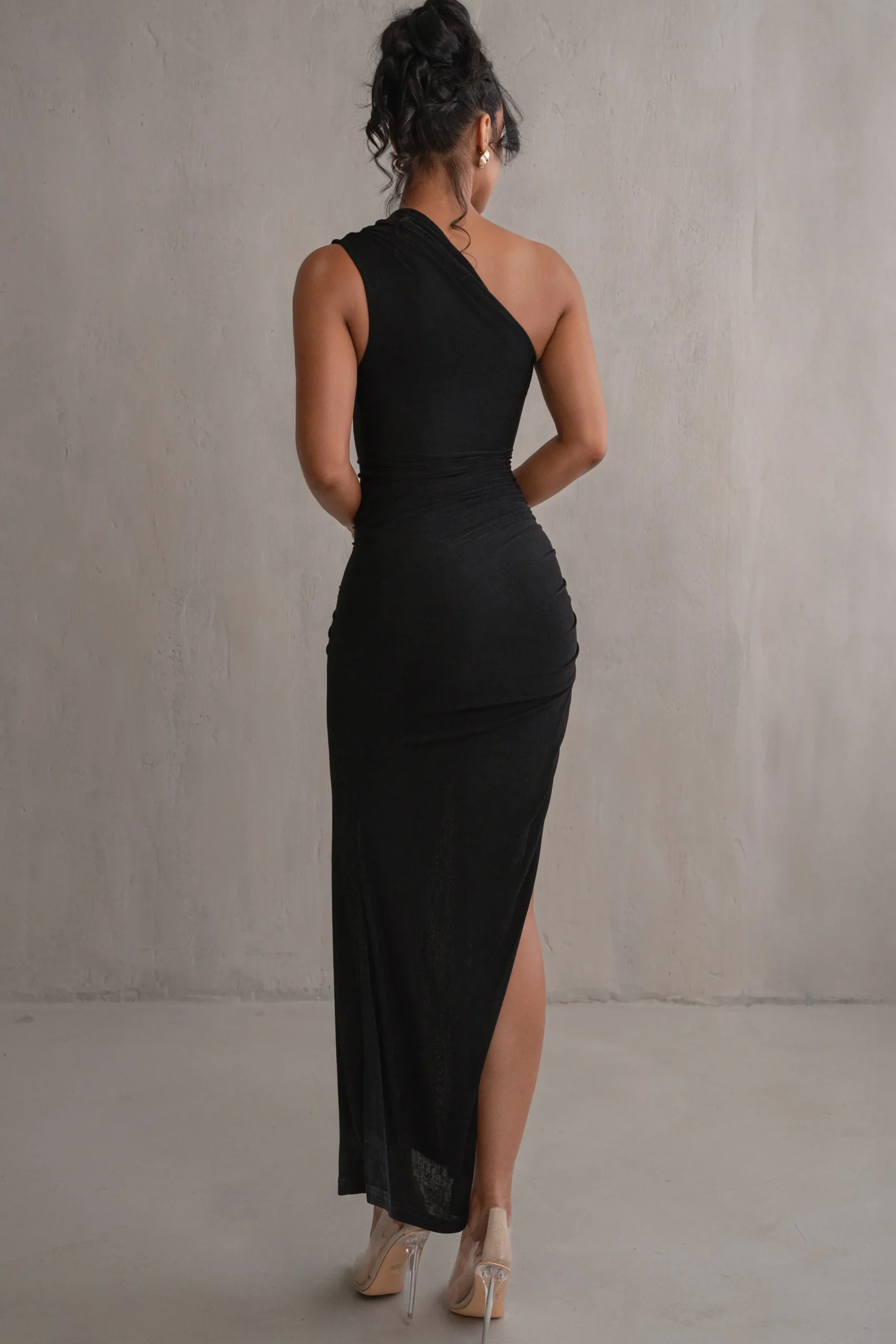 JLUXLABEL Black Eden One Shoulder Maxi Dress