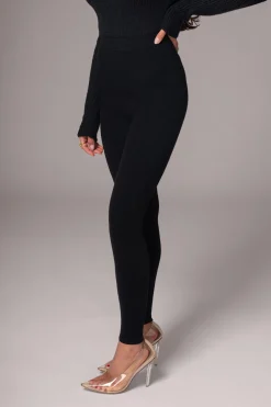 JLUXLABEL Black Effortless Knit Leggings