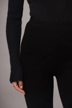JLUXLABEL Black Effortless Knit Leggings