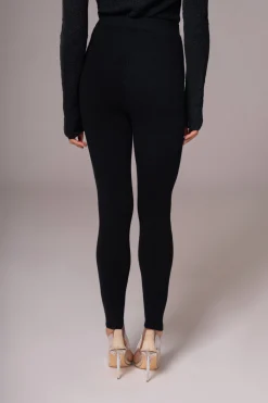 JLUXLABEL Black Effortless Knit Leggings