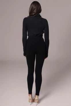 JLUXLABEL Black Effortless Knit Leggings
