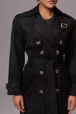 JLUXLABEL Black Elite Suede Coat