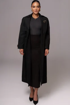 JLUXLABEL Black Elite Suede Coat
