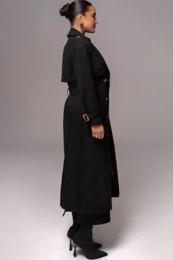 JLUXLABEL Black Elite Suede Coat