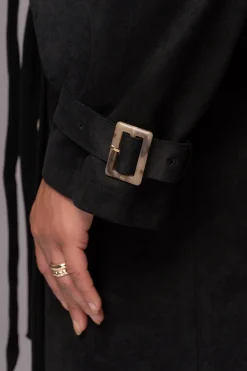JLUXLABEL Black Elite Suede Coat
