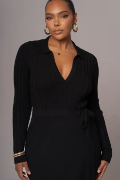 JLUXLABEL Black Emma Knit Maxi Dress