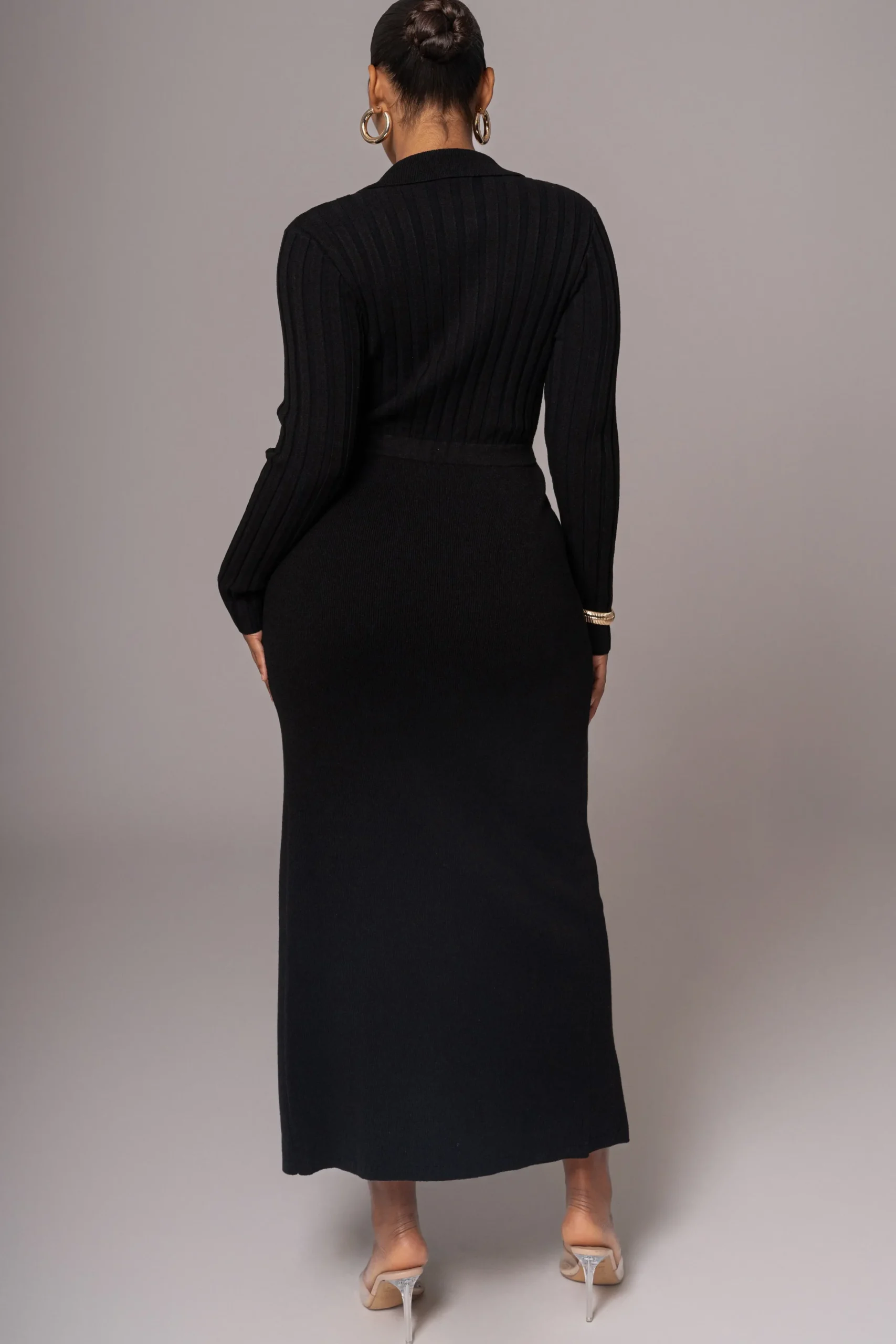 JLUXLABEL Black Emma Knit Maxi Dress