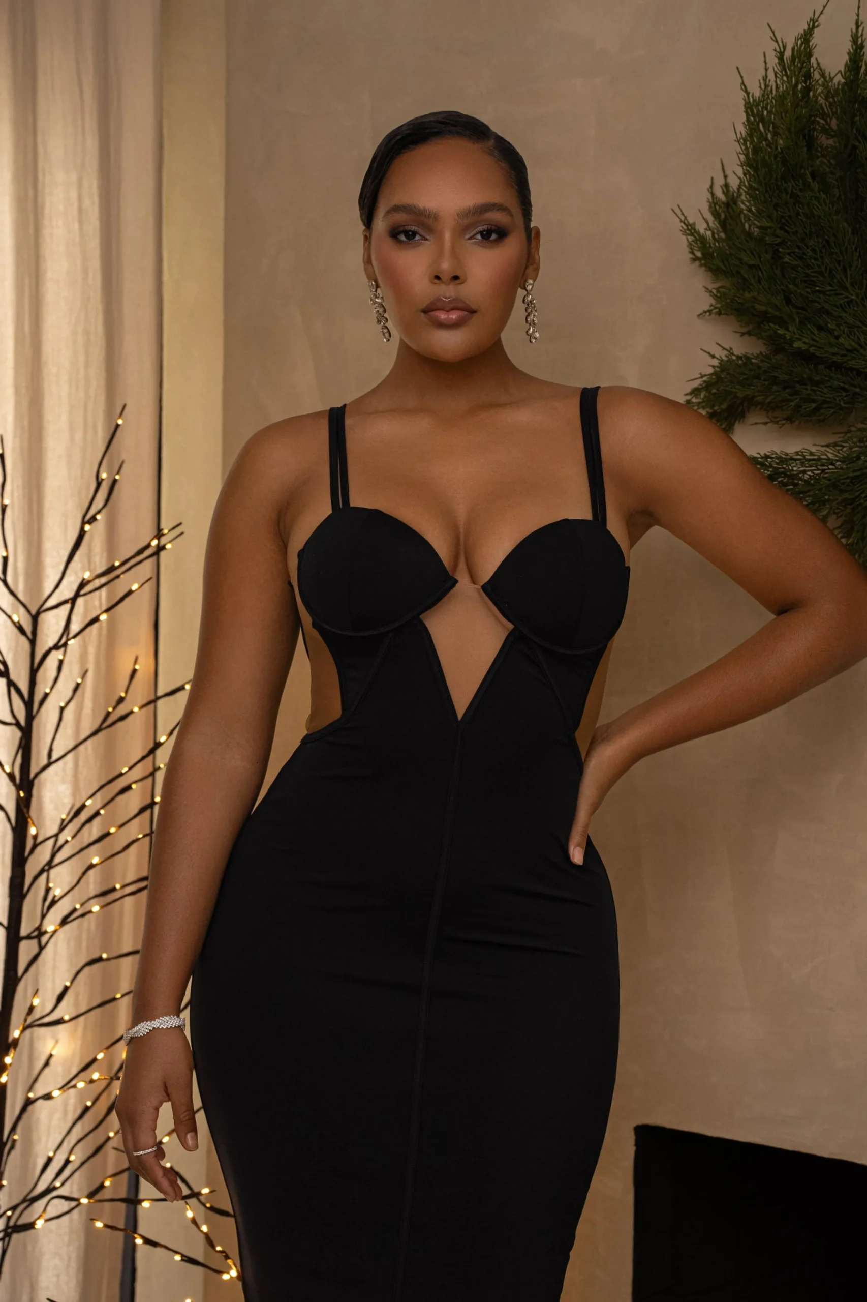 JLUXLABEL Black Enchantment Bustier Maxi Dress