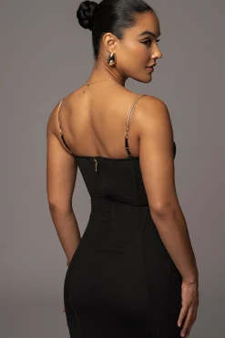 JLUXLABEL Black Escape Mesh Midi Dress