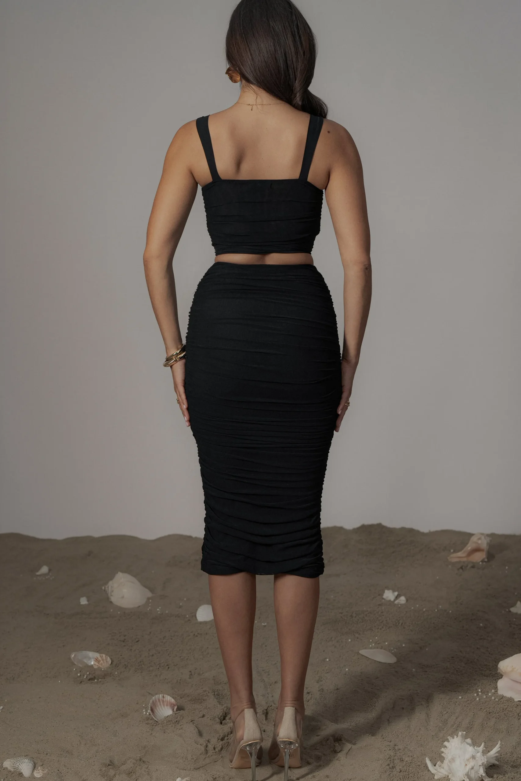 JLUXLABEL Black Extend Your Stay Skirt Set