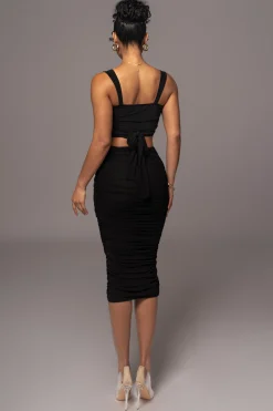 JLUXLABEL Black Extend Your Stay Skirt Set