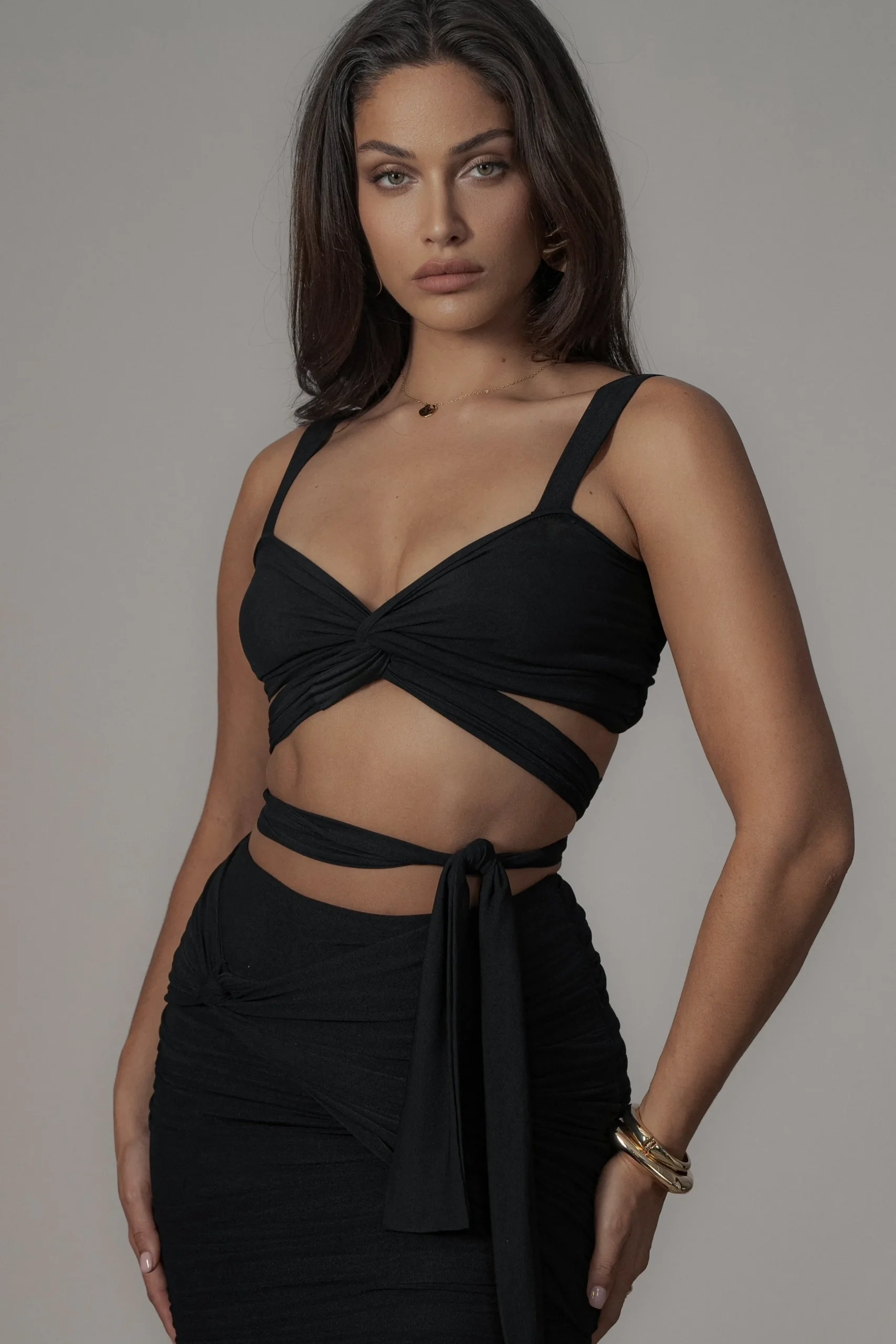 JLUXLABEL Black Extend Your Stay Skirt Set