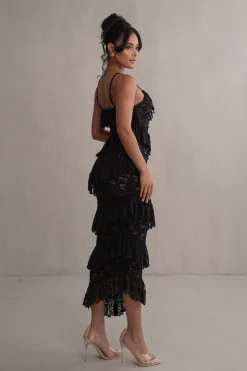 JLUXLABEL Black Feeling Of Forever Ruffle Dress