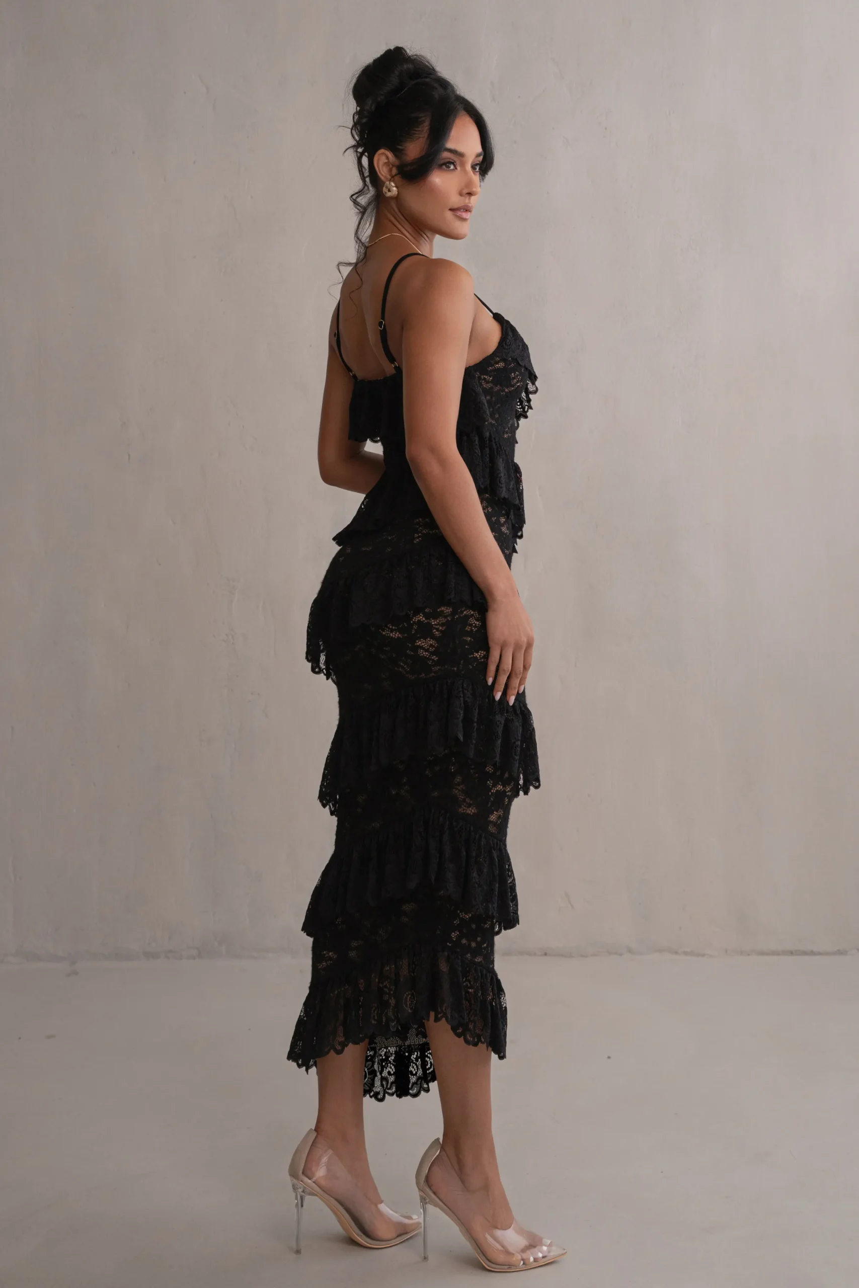 JLUXLABEL Black Feeling Of Forever Ruffle Dress