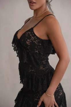 JLUXLABEL Black Feeling Of Forever Ruffle Dress