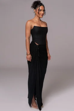 JLUXLABEL Black Fenix Reversible Linen Corset