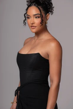 JLUXLABEL Black Fenix Reversible Linen Corset