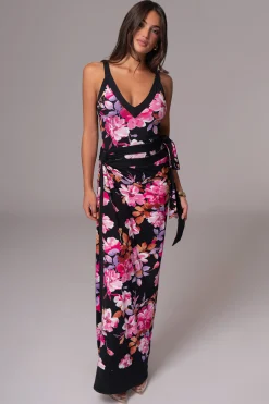 JLUXLABEL Black Floral Kamie Reversible Skirt Set