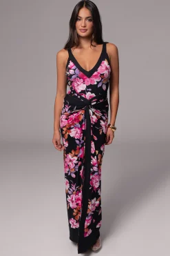 JLUXLABEL Black Floral Kamie Reversible Skirt Set